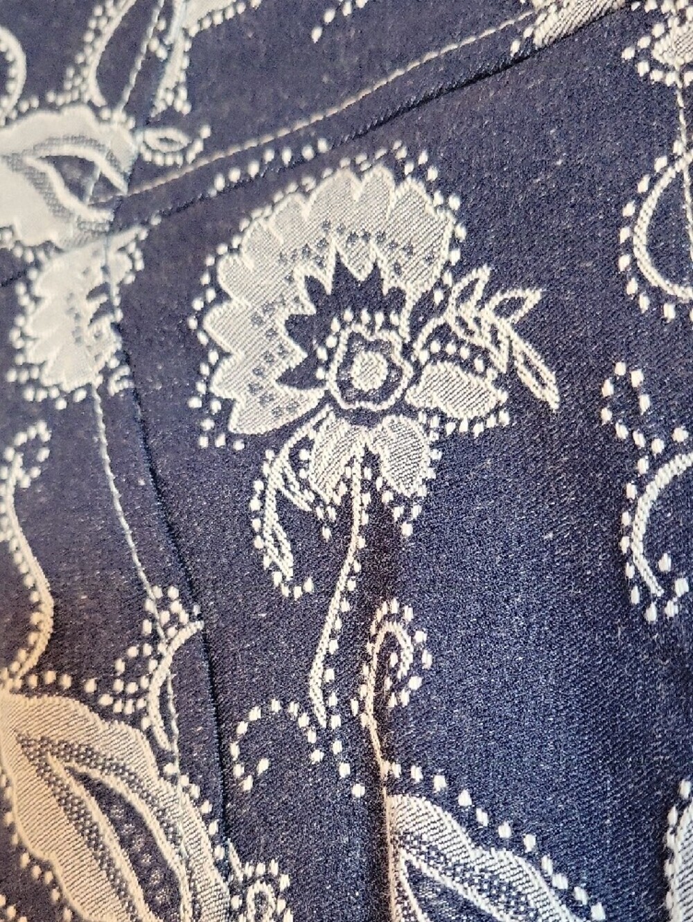 Bamboo Trader Jacquard Floral Embroidered Jacket Size Large Stretch - Picture 14 of 15